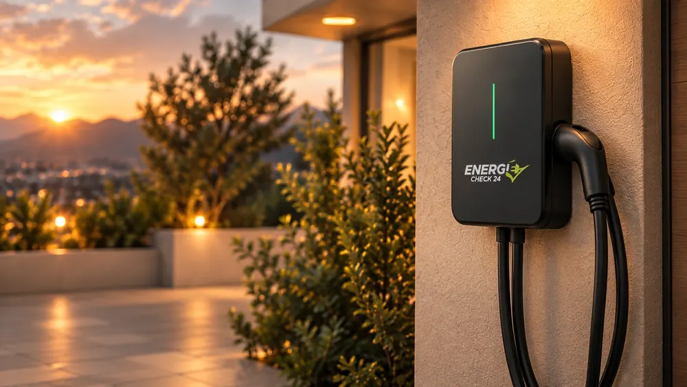 Wallbox zum einfachen Laden zuhause, an der Hauswand montiert